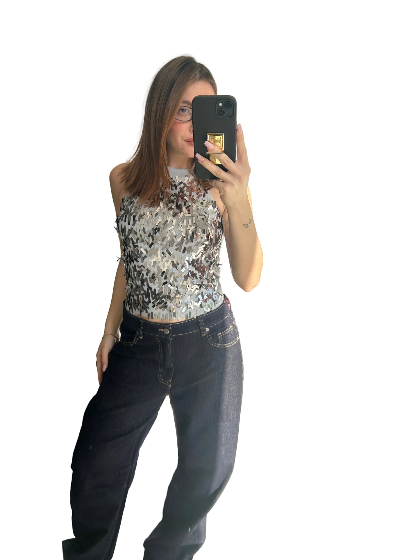 Top Halter con Paillettes