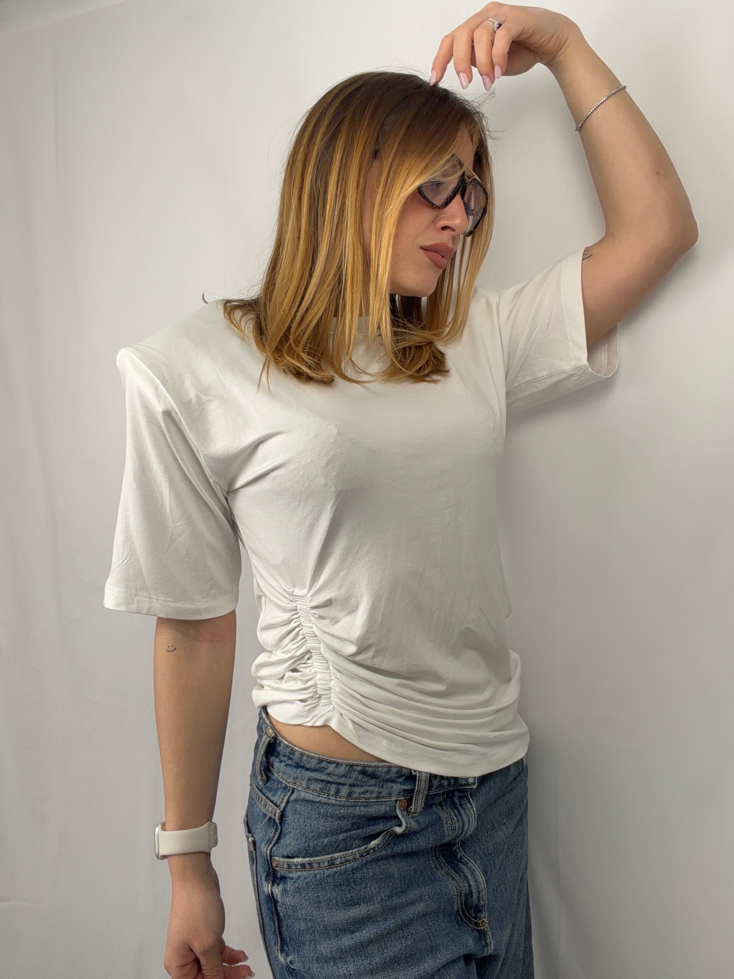 T-Shirt Arricciata&Spalline