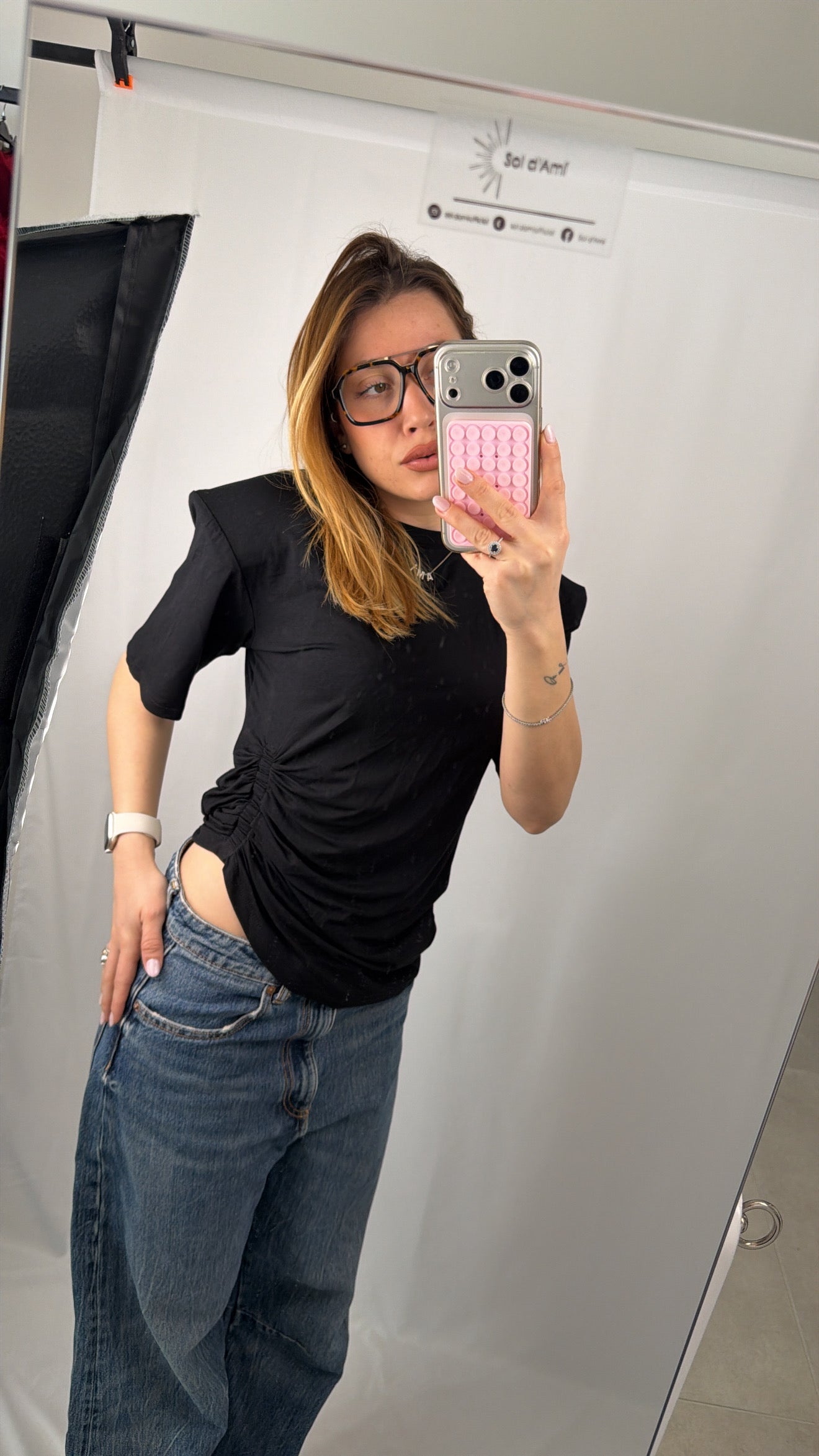 T-Shirt Arricciata&Spalline
