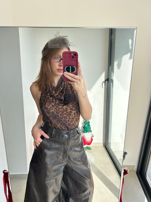 Top Asimmetrico Animalier