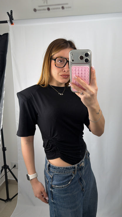 T-Shirt Arricciata&Spalline