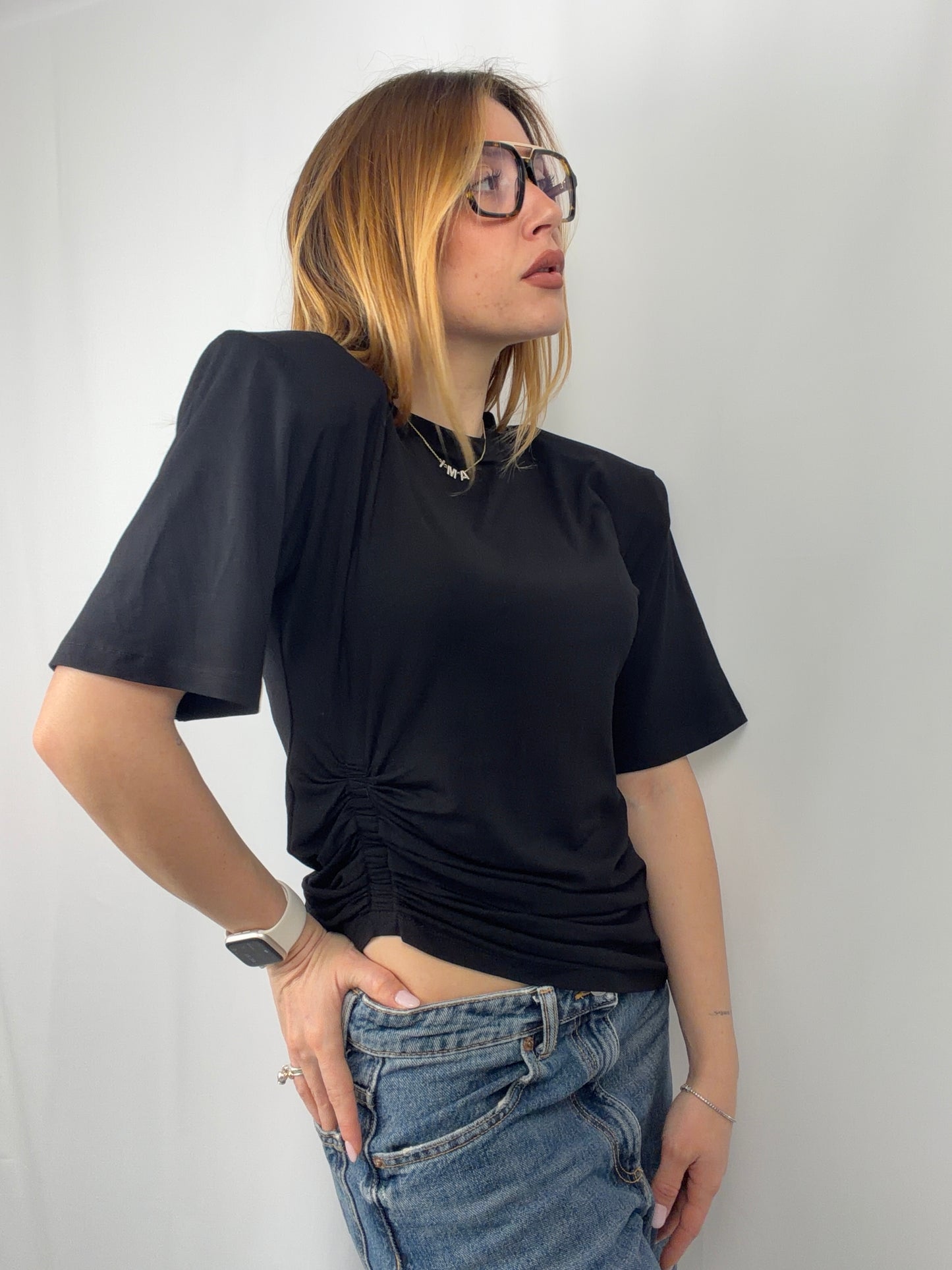 T-Shirt Arricciata&Spalline