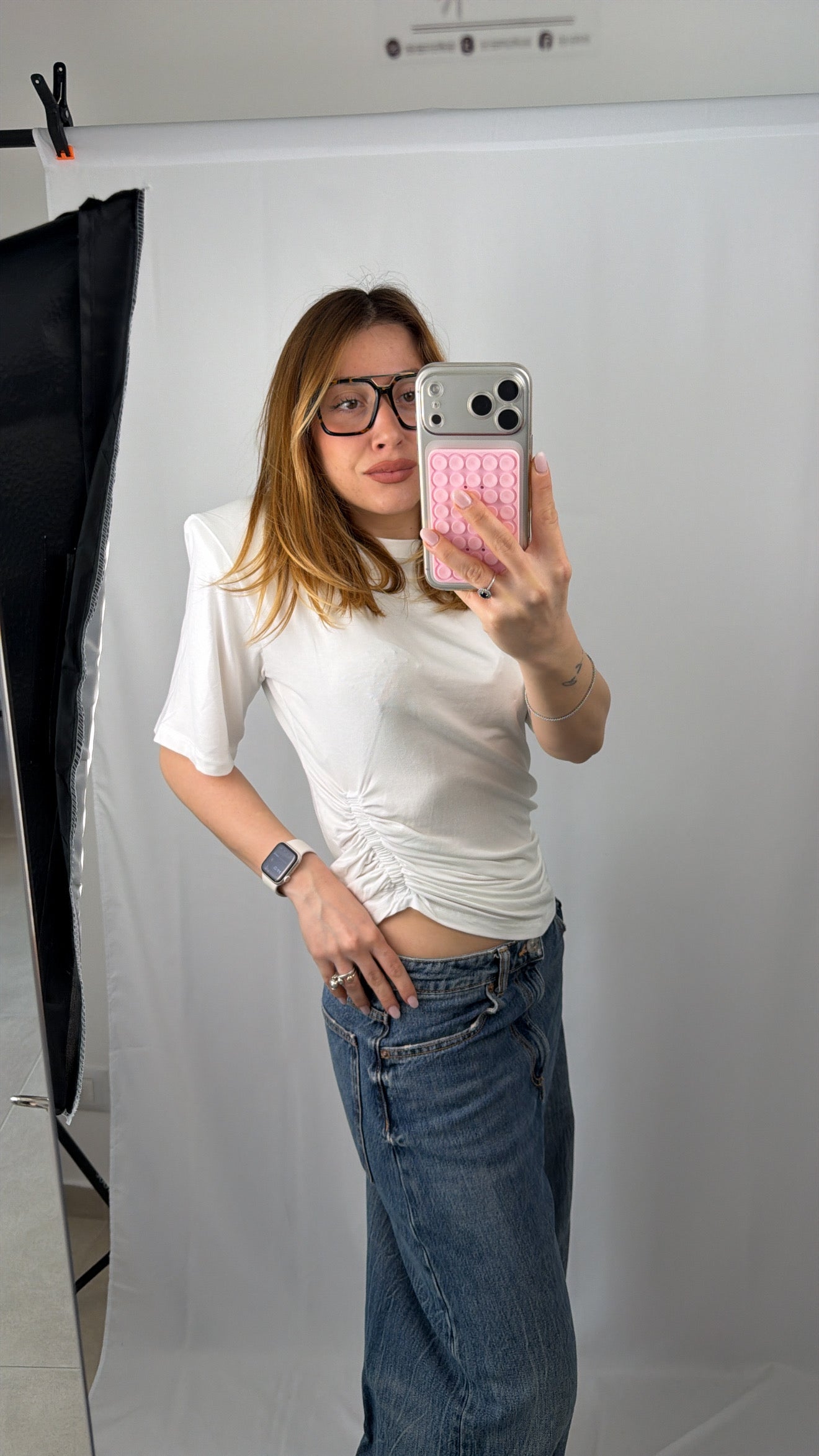 T-Shirt Arricciata&Spalline
