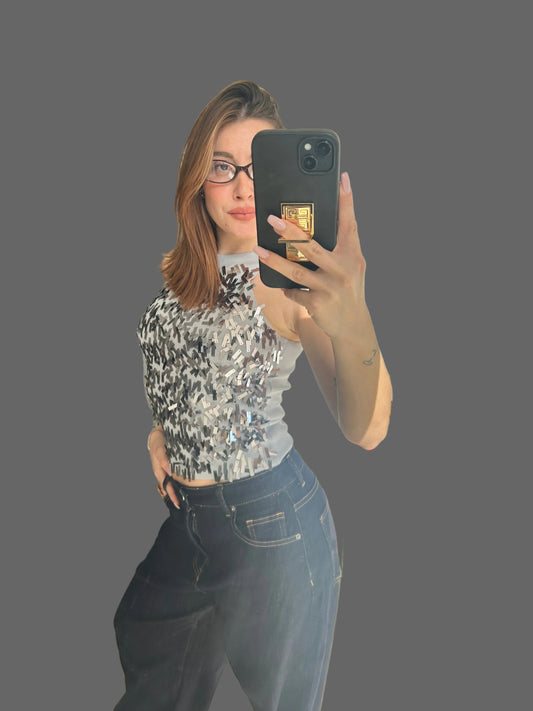 Top Halter con Paillettes