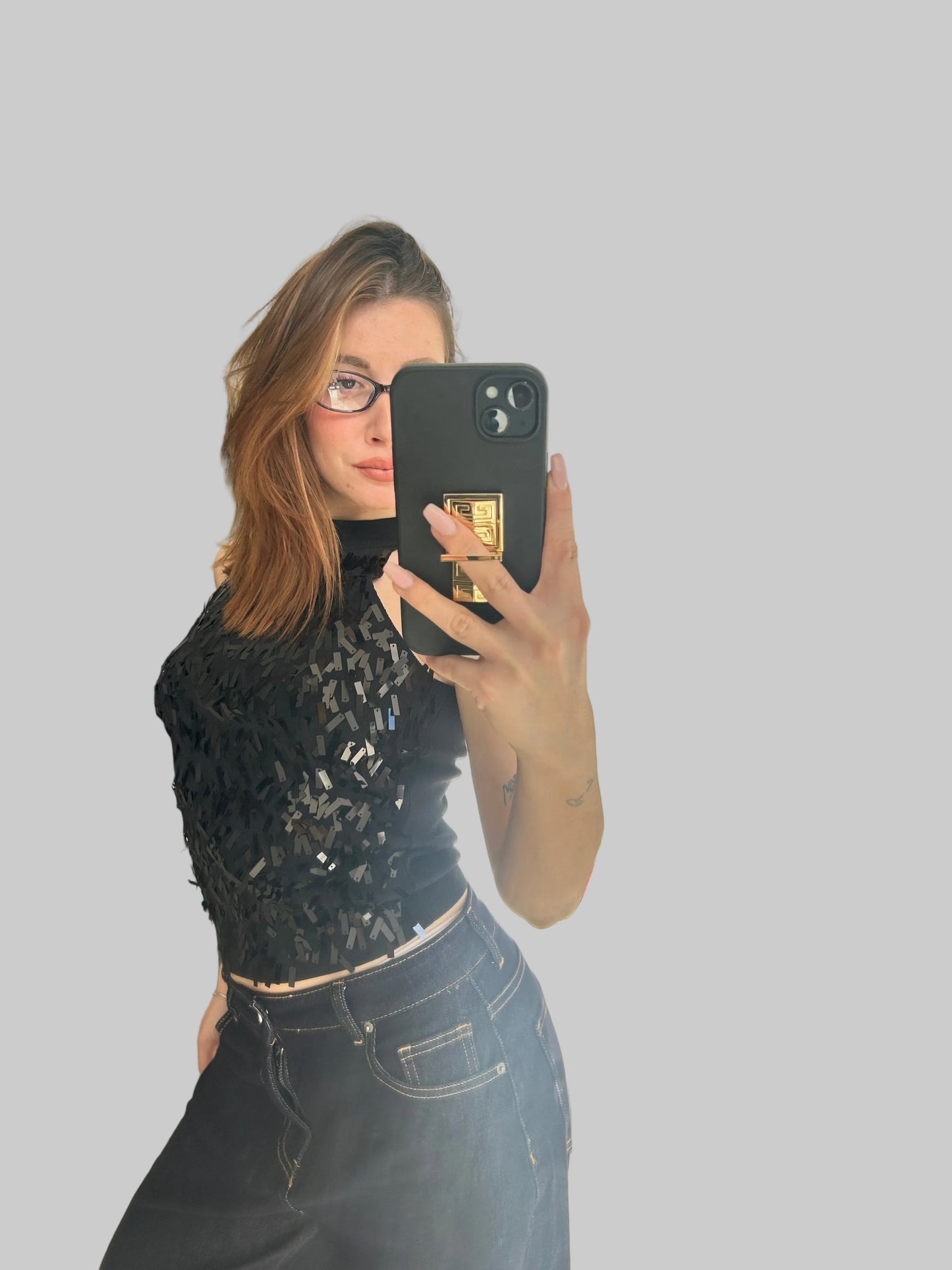 Top Halter con Paillettes